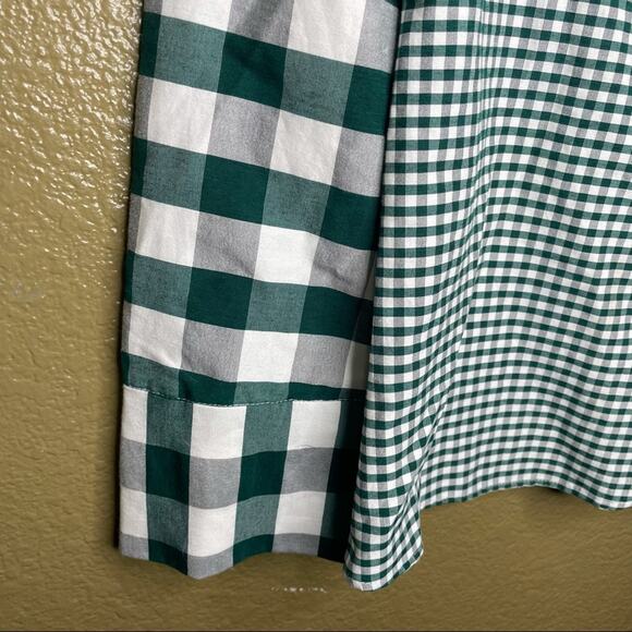 Zara Womens Top Size XS Checkered Green & White Button Down Long Sleeve Shirt - Picture 6 of 15